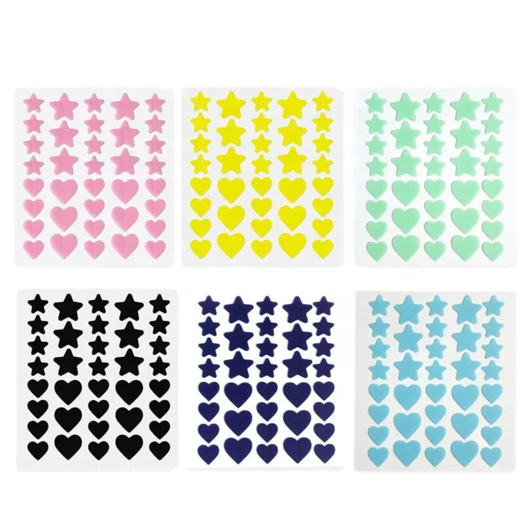 Acné patch coeurs et étoiles