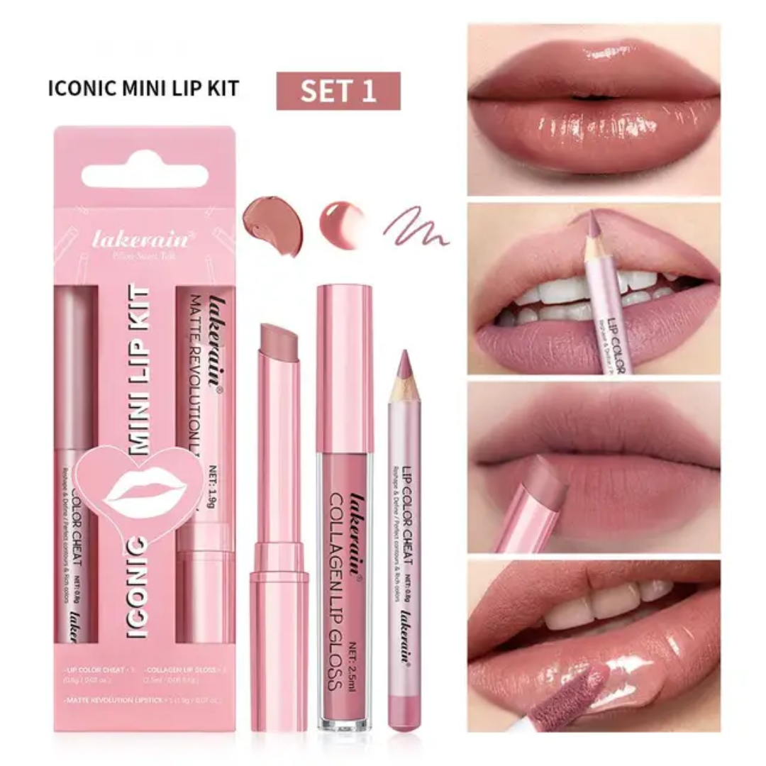 Lakerin iconic lip kit 3pcs