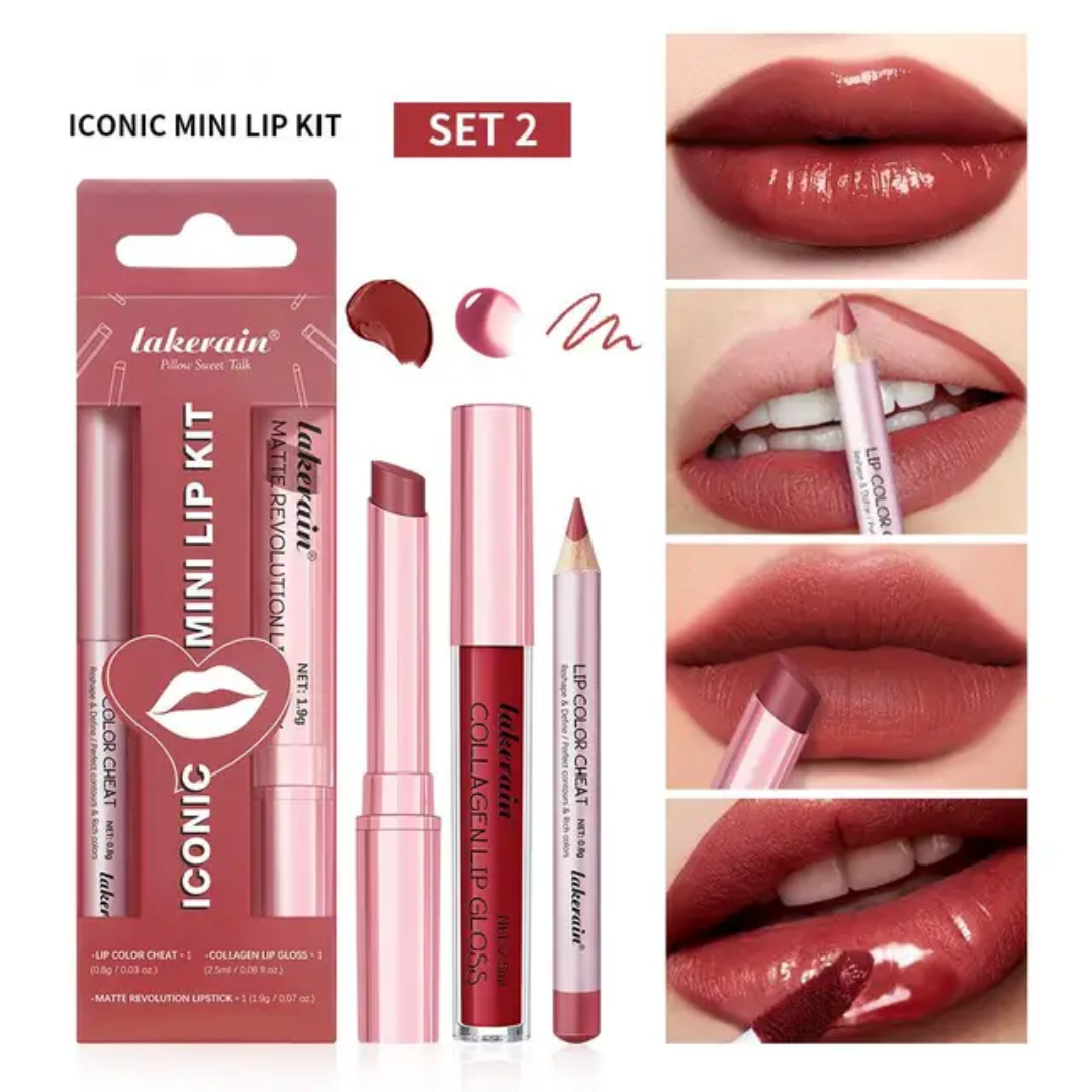 Lakerin iconic lip kit 3pcs