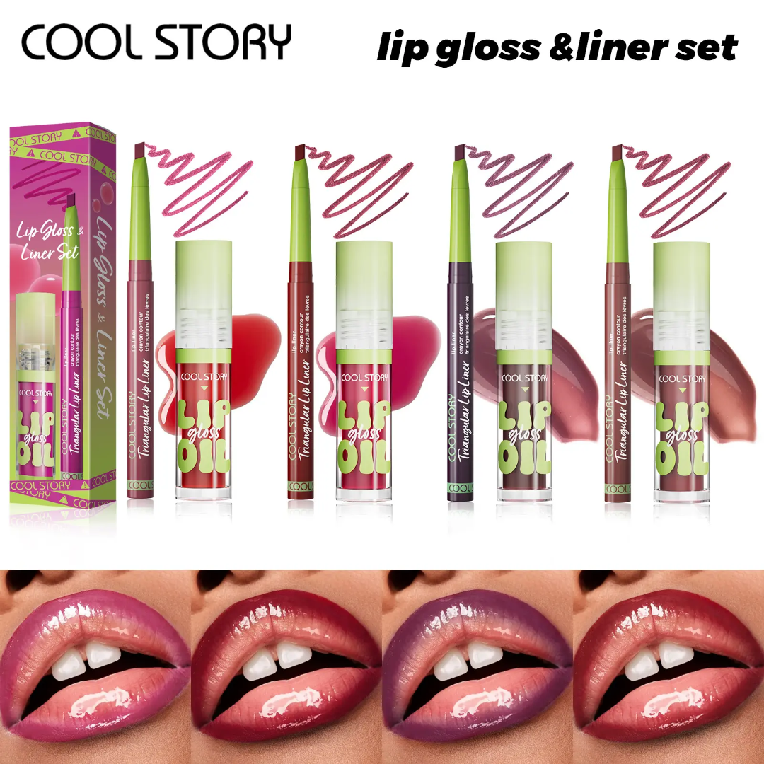 COOL STORY lip gloss and liner set