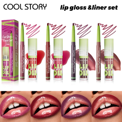 COOL STORY lip gloss and liner set