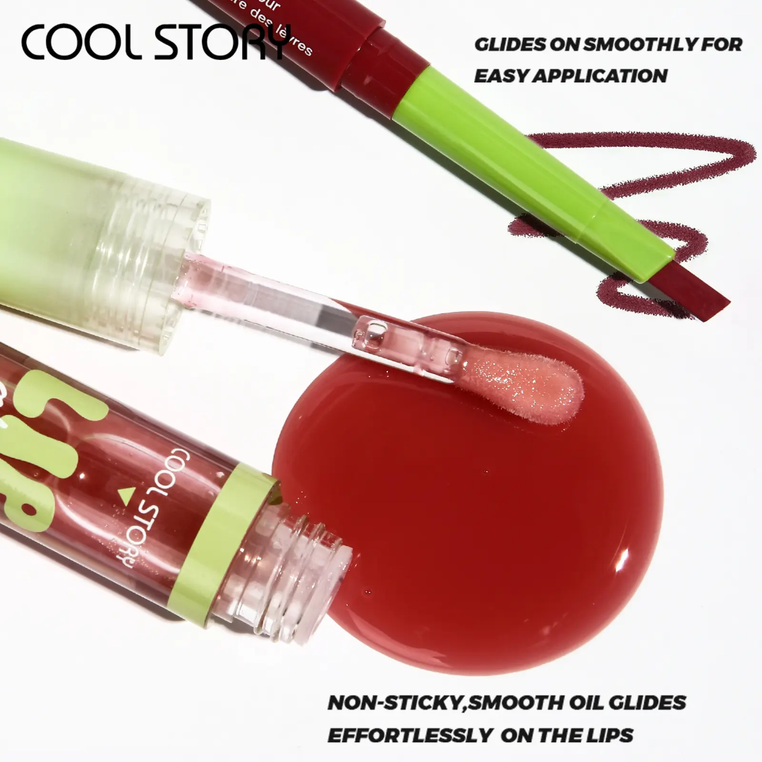 COOL STORY lip gloss and liner set