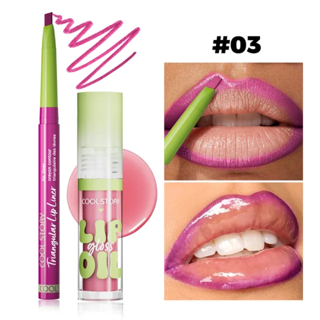 COOL STORY lip gloss and liner set