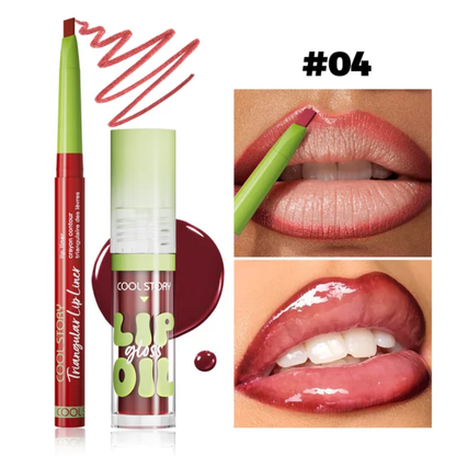 COOL STORY lip gloss and liner set