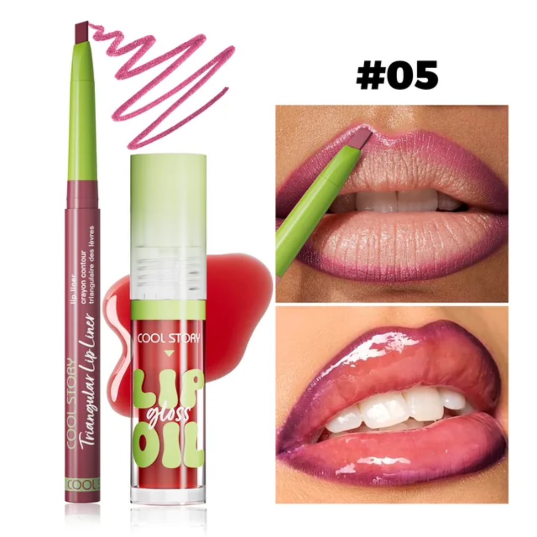 COOL STORY lip gloss and liner set