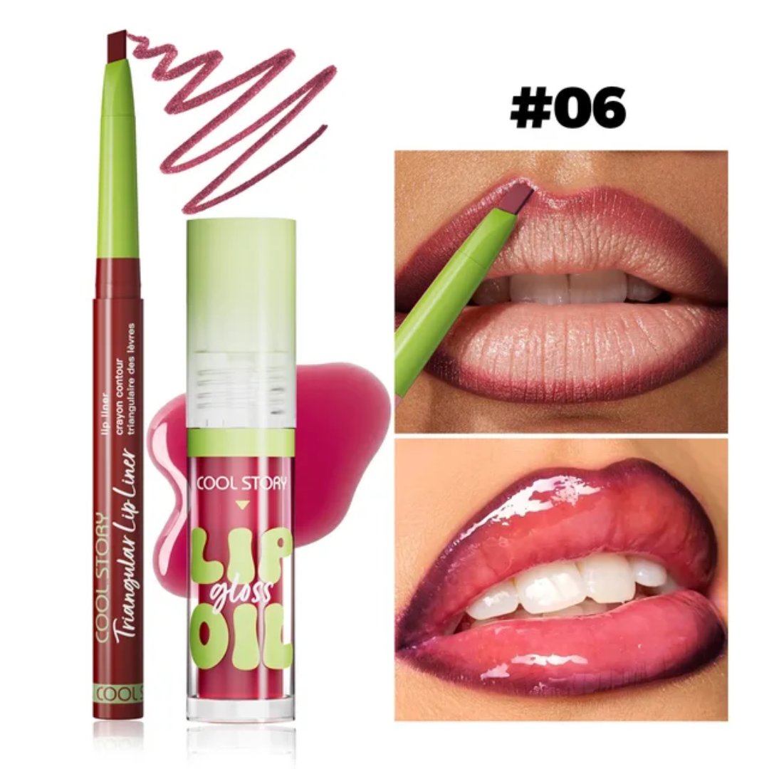 COOL STORY lip gloss and liner set
