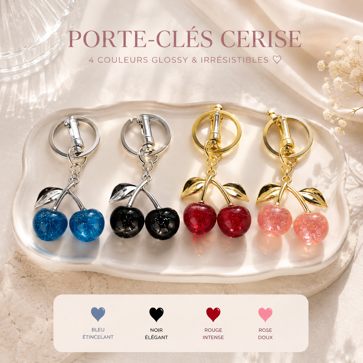 Porte clé cerise