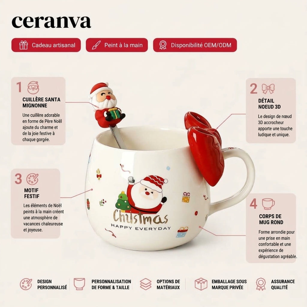 Mug en ceramique 420ml & cuillère