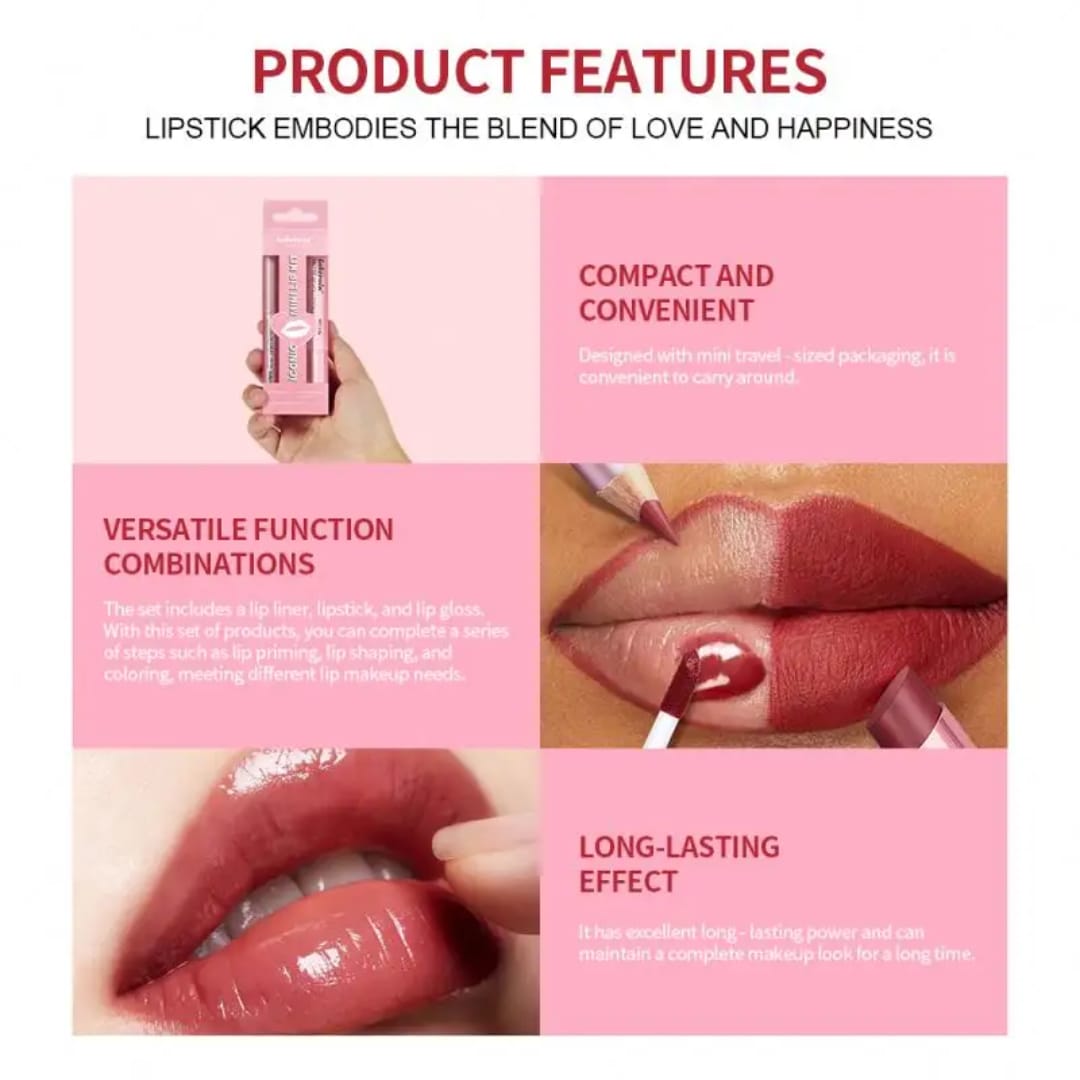 Lakerin iconic lip kit 3pcs